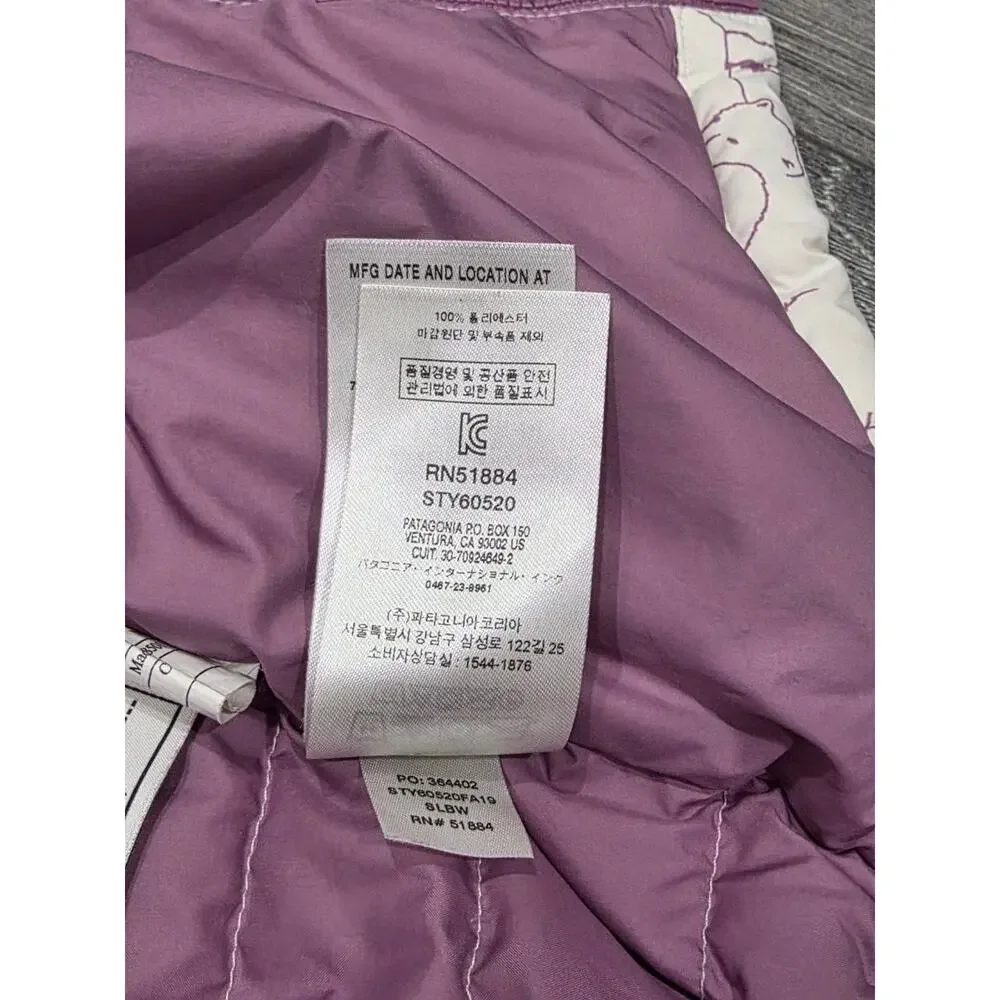 Patagonia Baby Down Sweater 12-18M Sleepy Bears multi Puffer Jacket A008058
